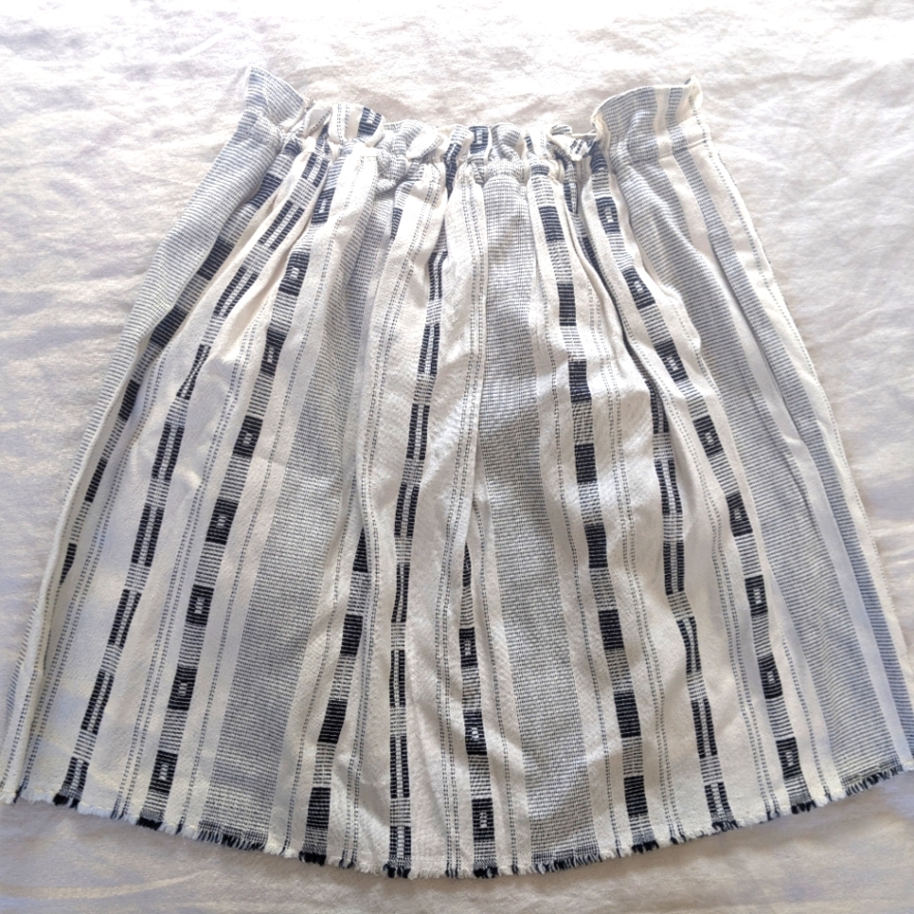 Madewell Cotton Mini Skirt Black and Cream Size XXS